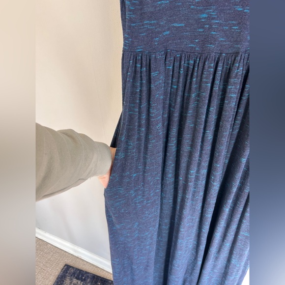 MATILDA JANE Deep Water Navy Scoop Neck Maxi Dress Cottage Modest Comfort Size L - Picture 11 of 15